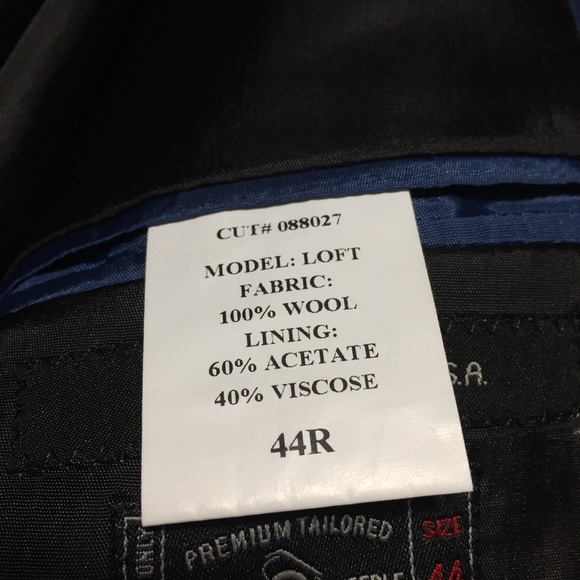 John Varvatos Wool Blazer Jacket Men’s 44R Gray Blue 2 Button Portugal - Picture 11 of 11